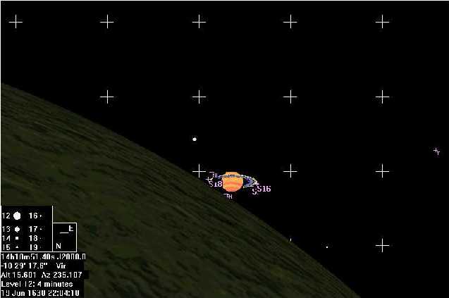 Zakrycie Saturna przy ciemnym brzegu